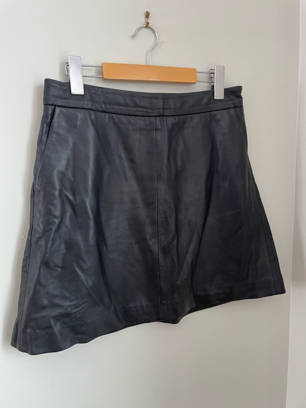 Part Two Copenhagen Lambskin Leather A Line Mini Skirt Size 36 Scandi Classic - Picture 4 of 15